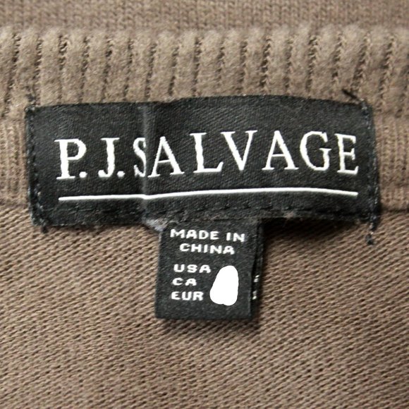 NWT P.J.Salvage Woman Cocoa V-Neck Fleece Pajamas Top Small - Picture 7 of 7